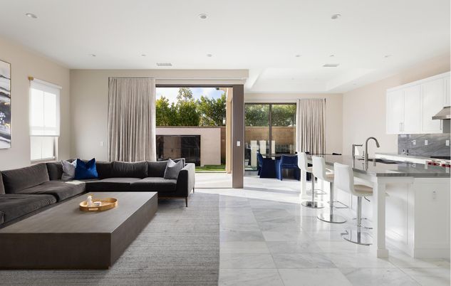 Interior, Kitchen, Living room, Marble, Recessed Lighting