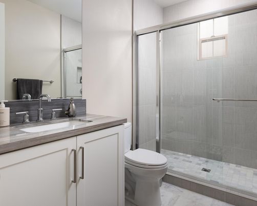 Bathroom, Glass Shower, Interior, Marble