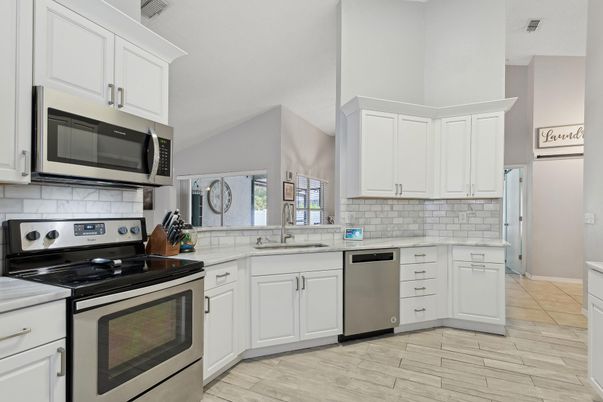 Interior, Kitchen, Stainless Steel Appliances, Wood Texture Flooring