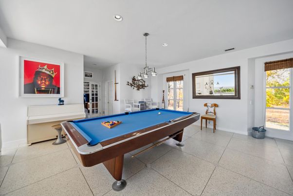 Billiard Table, Game Room, Interior, Pendant Lights, Recessed Lighting