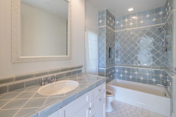 Bathroom, Interior, Recessed Lighting, Tile Countertops