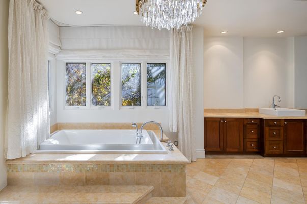 Bathroom, Chandelier, Interior, Recessed Lighting