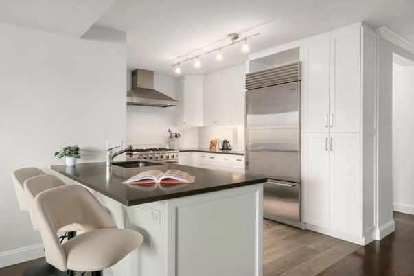 Interior, Kitchen, Stainless Steel Appliances, Wood Texture Flooring