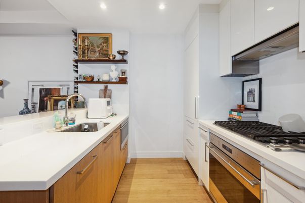 Interior, Kitchen, Recessed Lighting, Wood Texture Flooring