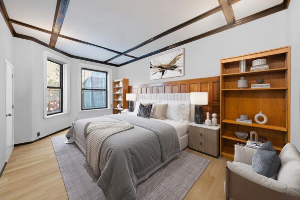 Bedroom, Interior, Wooden Beams, Wood Texture Flooring