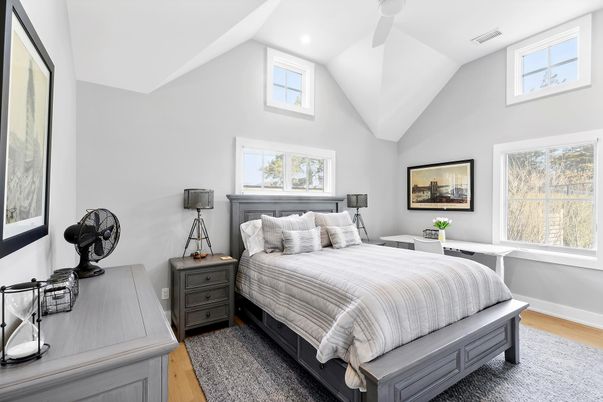 Bedroom, Home Office, Interior, Recessed Lighting, Wood Texture Flooring