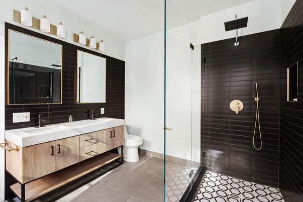 Bathroom, Dual Sink Vanities, Glass Shower, Interior
