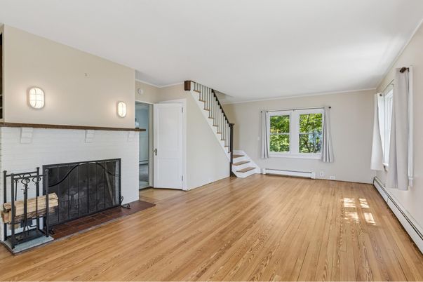 Empty room, Fireplace, Interior, Wood Texture Flooring