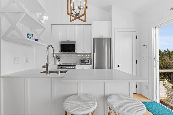 Interior, Kitchen, Pendant Lights, Stainless Steel Appliances, Wood Texture Flooring