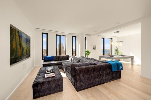 Billiard Table, Game Room, Interior, Living room, Pendant Lights, Wood Texture Flooring