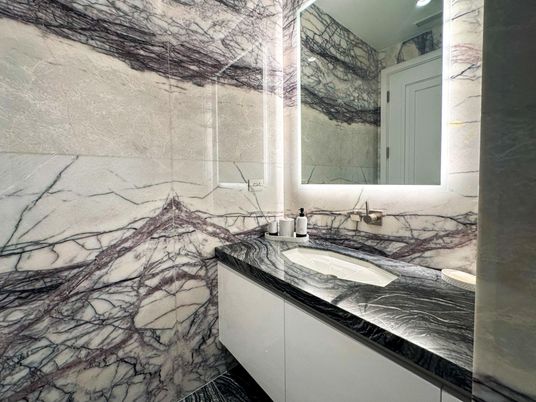 Bathroom, Interior, Marble Walls