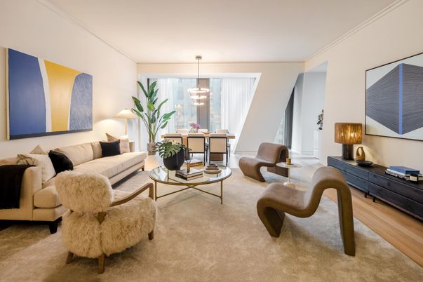 Dining room, Interior, Living room, Pendant Lights, Wood Texture Flooring