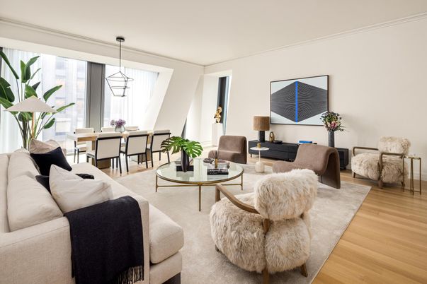 Dining room, Interior, Living room, Pendant Lights, Wood Texture Flooring