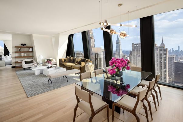 Dining room, Interior, Living room, Pendant Lights, Wood Texture Flooring