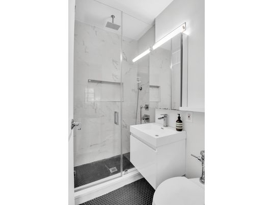 Bathroom, Glass Shower, Interior, Marble Walls