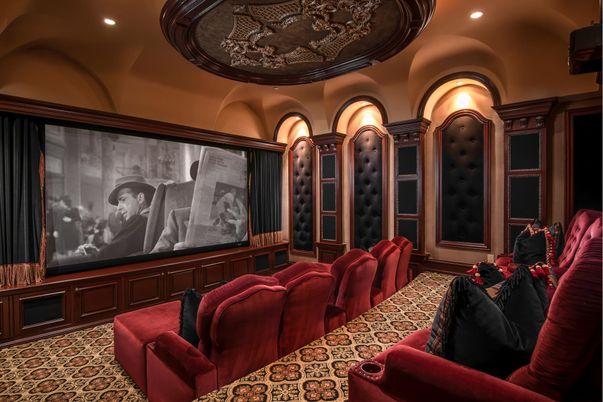Home Theatre Room, Interior, Projection Screen, Recessed Lighting, Theatre Room
