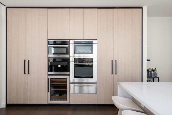 Interior, Kitchen, Stainless Steel Appliances, Wood Texture Flooring