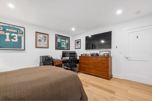 Bedroom, Home Office, Interior, Recessed Lighting, Wood Texture Flooring