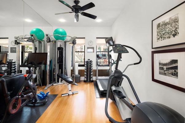 Fitness Equipment, Interior, Recessed Lighting, Wood Texture Flooring