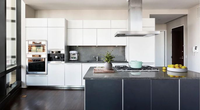 Interior, Kitchen, Stainless Steel Appliances, Wood Texture Flooring