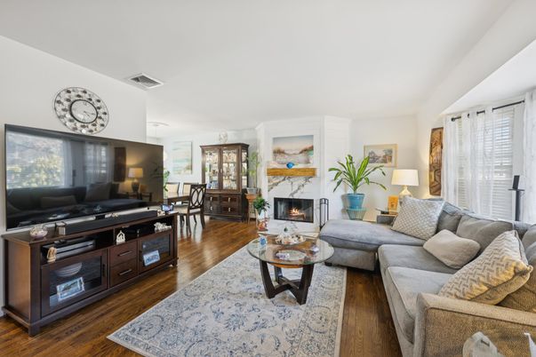 Fireplace, Interior, Living room, Wood Texture Flooring