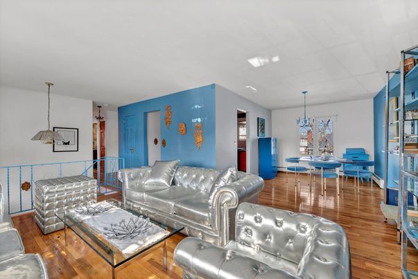 Dining room, Interior, Living room, Pendant Lights, Wood Texture Flooring