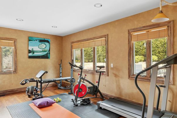 Fitness Equipment, Interior, Recessed Lighting, Wood Texture Flooring