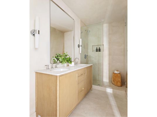 Bathroom, Dual Sink Vanities, Glass Shower, Interior