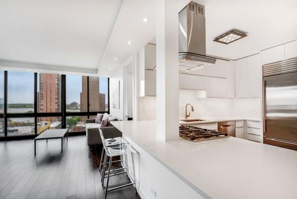 Dining room, Interior, Kitchen, Recessed Lighting, Stainless Steel Appliances, Wood Texture Flooring