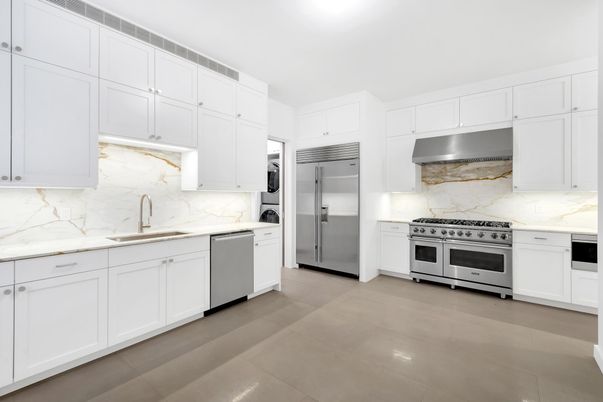 Interior, Kitchen, Marble Walls, Stainless Steel Appliances