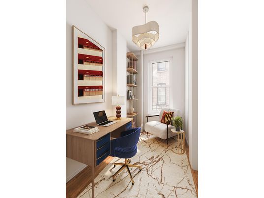 Home Office, Interior, Pendant Lights, Wood Texture Flooring