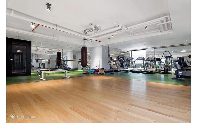 Fitness Equipment, Gym, Interior, Wood Texture Flooring