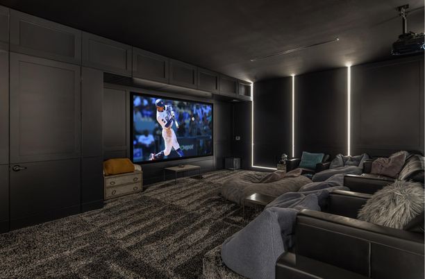 Home Theatre Room, Interior, Projection Screen, Recessed Lighting, Theatre Room