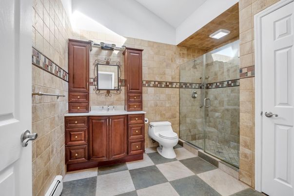 Bathroom, Glass Shower, Interior, Stone Walls