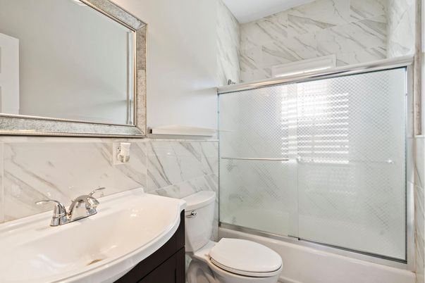 Bathroom, Glass Shower, Interior, Marble Walls