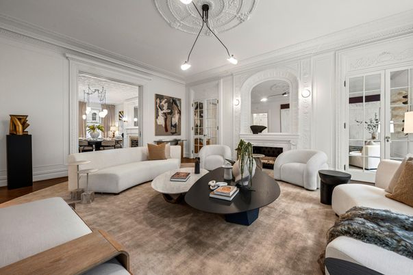Dining room, Fireplace, Interior, Living room, Pendant Lights, Wood Texture Flooring