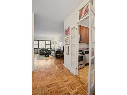 Interior, Kitchen, Living room, Stainless Steel Appliances, Wood Texture Flooring
