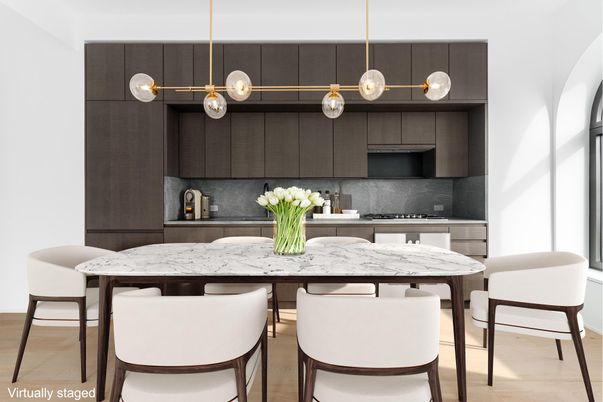 Dining room, Interior, Kitchen, Pendant Lights, Wood Texture Flooring