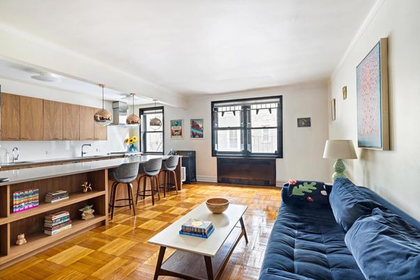 Interior, Kitchen, Living room, Pendant Lights, Wood Texture Flooring