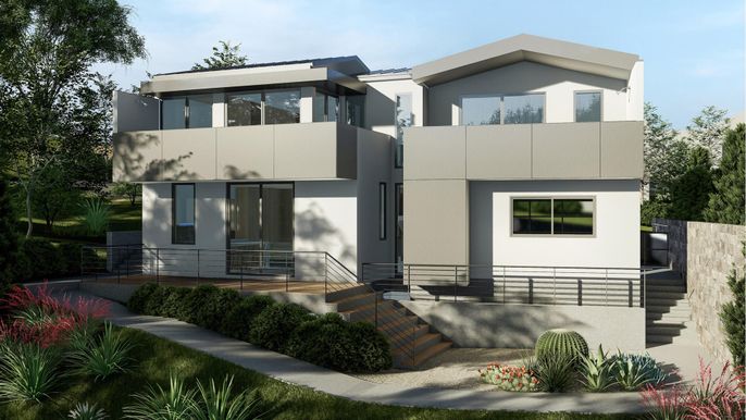 Exterior, Facade, Modern