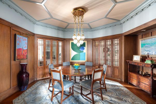 Chandelier, Dining room, Interior, Wood Texture Flooring