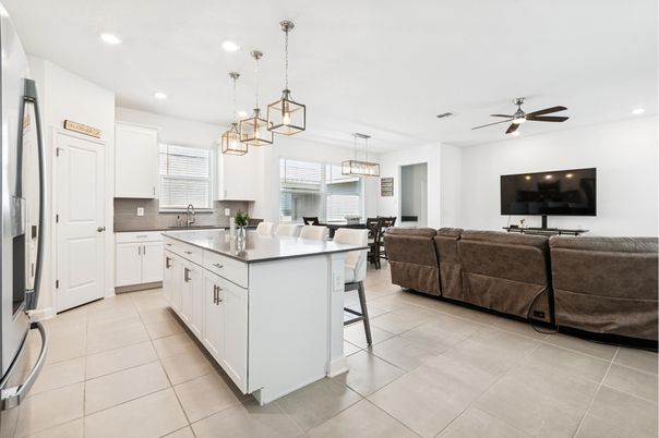 Dining room, Interior, Kitchen, Living room, Pendant Lights, Recessed Lighting