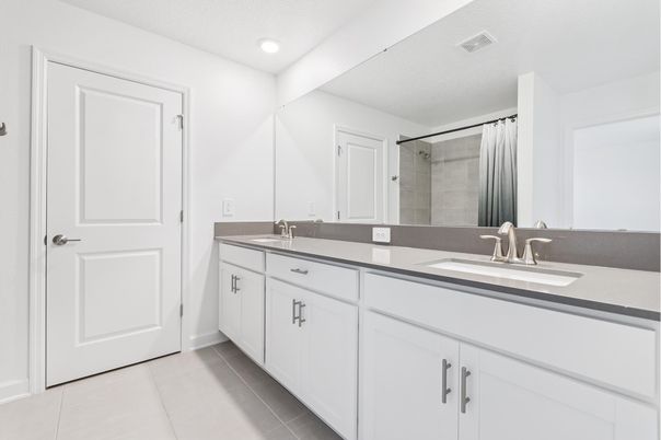 Bathroom, Dual Sink Vanities, Interior, Recessed Lighting