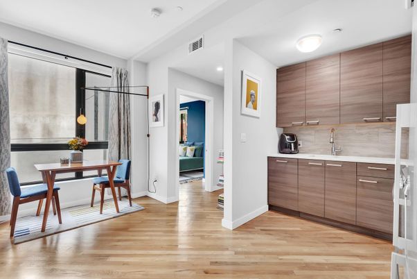 Dining room, Interior, Kitchen, Recessed Lighting, Wood Texture Flooring