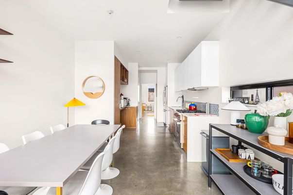 Dining room, Interior, Kitchen, Recessed Lighting, Stainless Steel Appliances