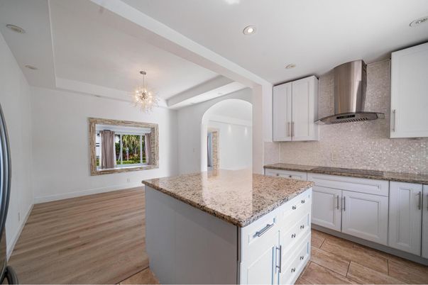 Chandelier, Interior, Kitchen, Recessed Lighting, Wood Texture Flooring