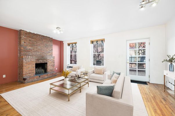 Fireplace, Interior, Living room, Stone Walls, Wood Texture Flooring