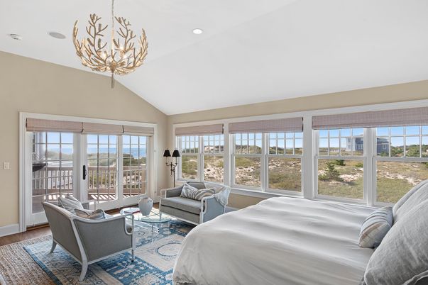 Bedroom, Chandelier, Interior, Recessed Lighting, Wood Texture Flooring