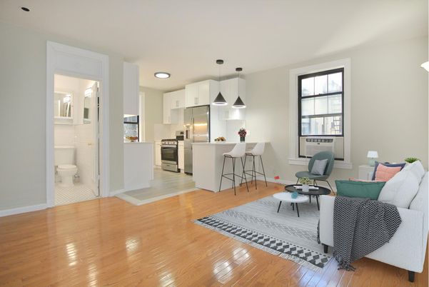 Interior, Kitchen, Living room, Pendant Lights, Stainless Steel Appliances, Wood Texture Flooring