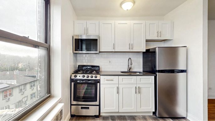 Interior, Kitchen, Stainless Steel Appliances, Wood Texture Flooring